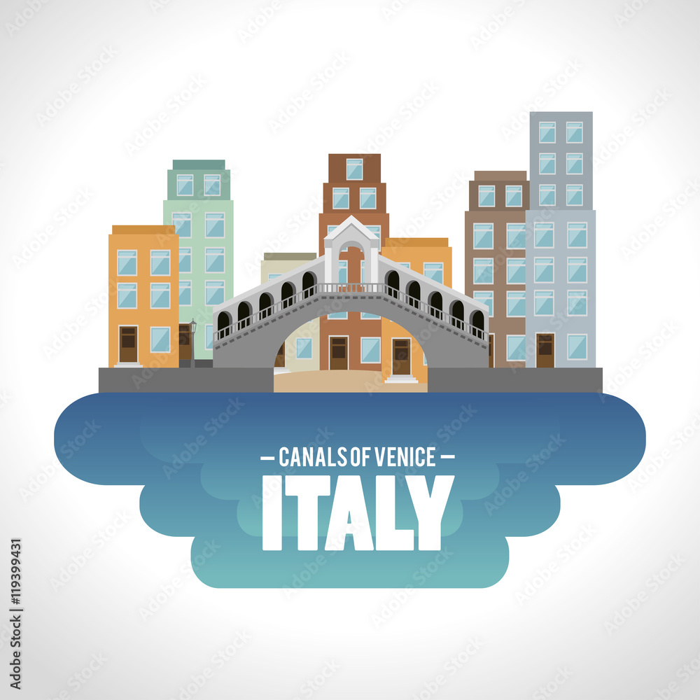 venice italy culture isolated vector illustration design