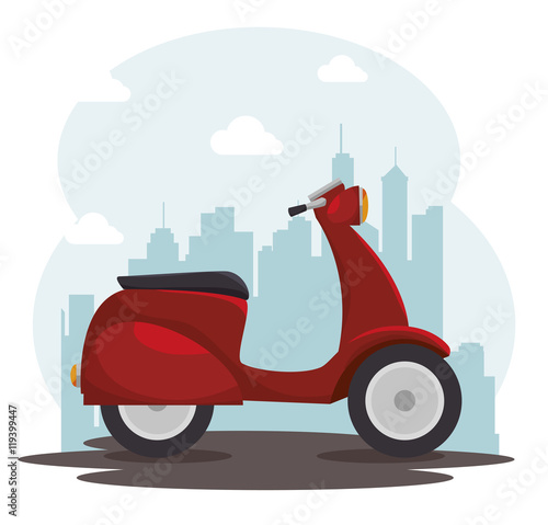 scooter bike italian isolated icon vector illustration design
