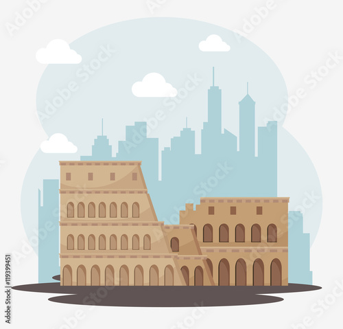 architecture italian culture isolated vector illustration design