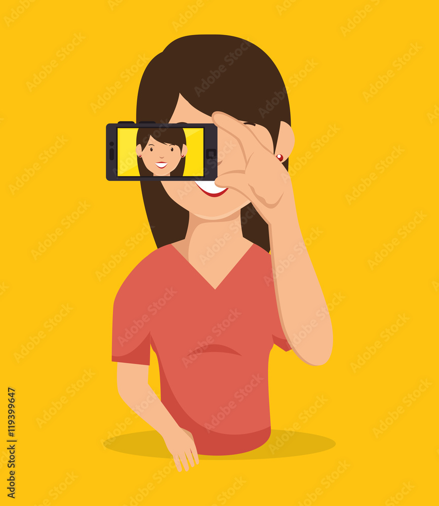 photography selfie style isolated vector illustration design