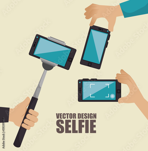 monopod photography selfie style isolated vector illustration design