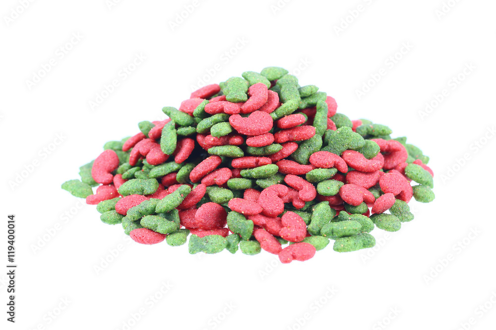 pile of pets food isolated on white pile of pets food isolated on white