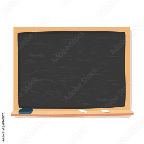Blackboard, Chalk, and Eraser School Supplies Vector