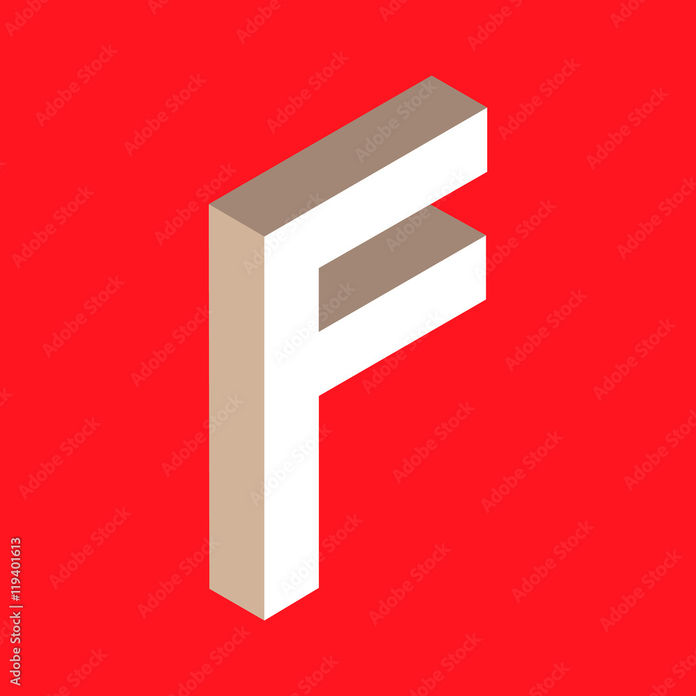 isometric letter f.