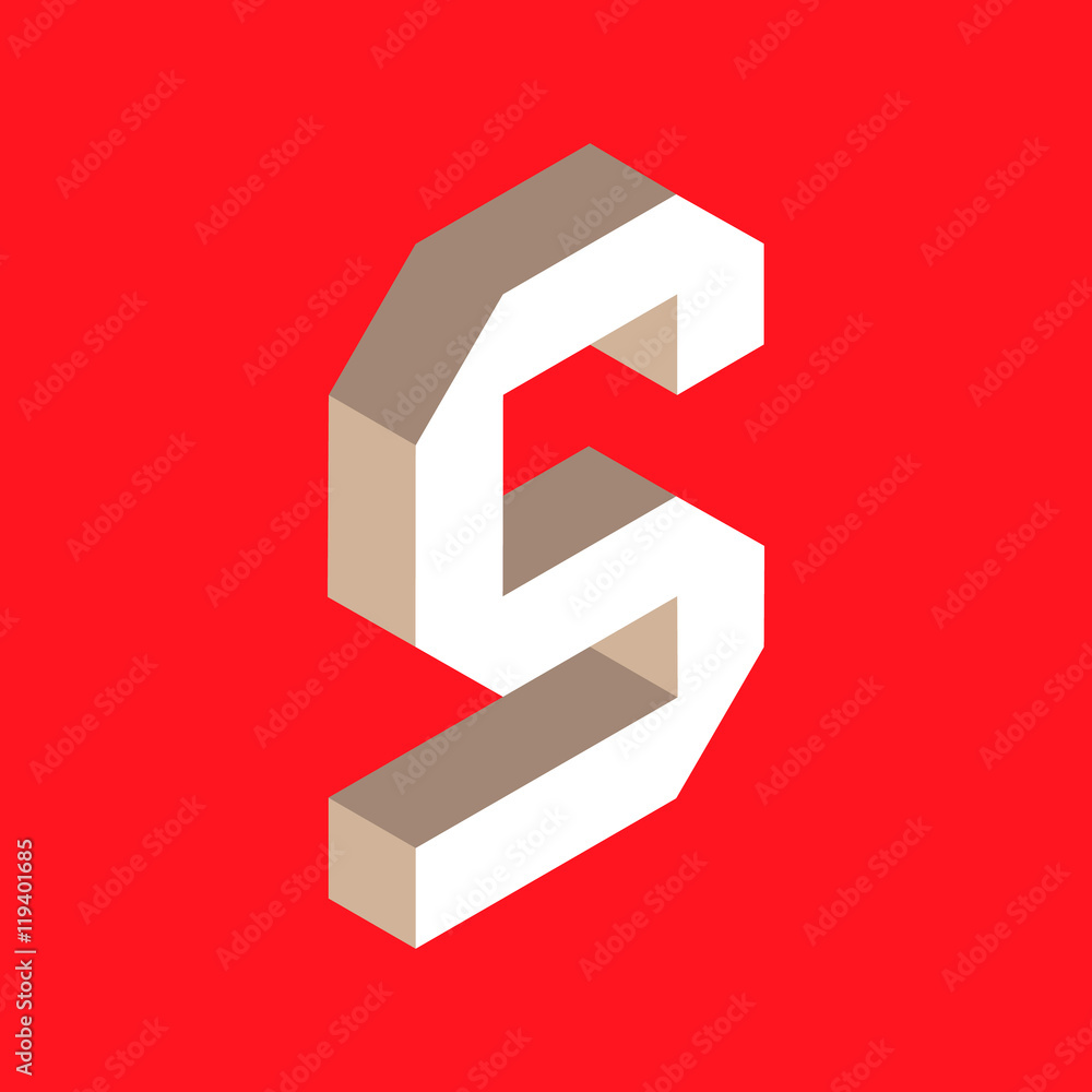 isometric letter s. isometric letter s.