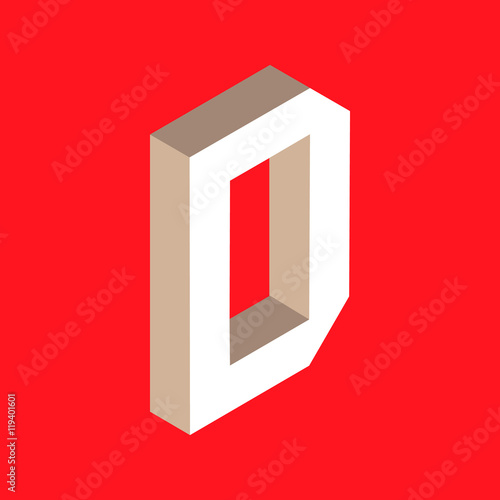 isometric letter d.