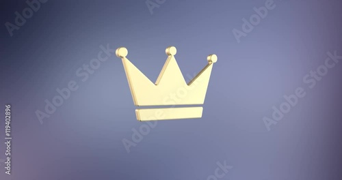 Animated Crown Gold 3d Icon Loop Modules for edit with alpha matte

