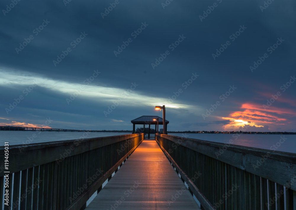 Fort Myers Florida sunset from a dock