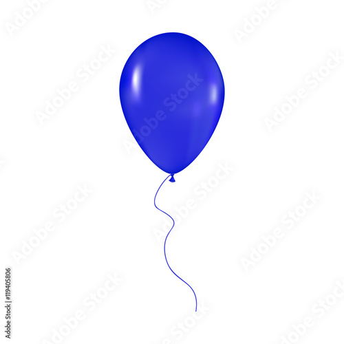 blue shiny balloon with ribbon