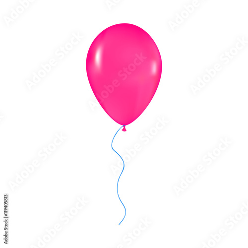 pink shiny balloon with ribbon