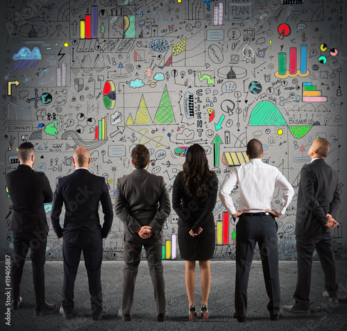 Business team drawing a new...