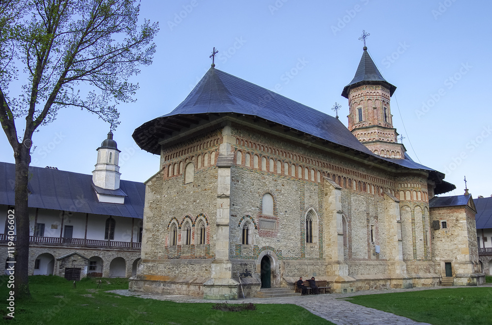 Medieval stone church in  Neamt monastery, Northeast Romania