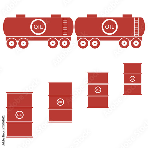 Stylized icon of the tanks and barrels with oil