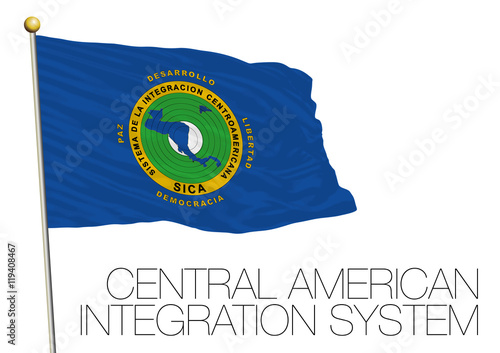 central american integration system flag, cais photo