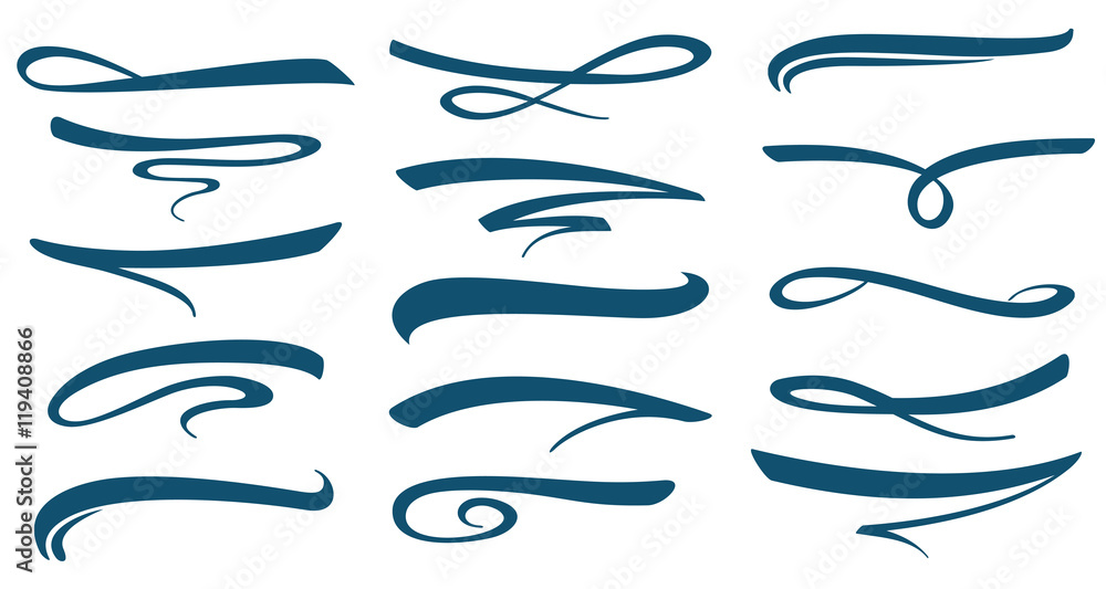 Vector marker stroke line lettering underlines collection Stock Vector |  Adobe Stock