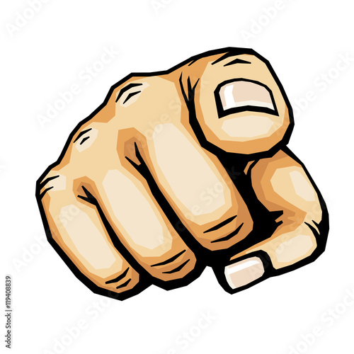 Hand pointing finger vector illustration