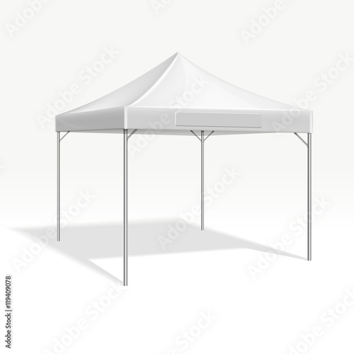 Mobile marquee tent for trade show. Vector mockup
