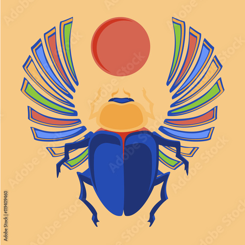 Egyptian scarab vector