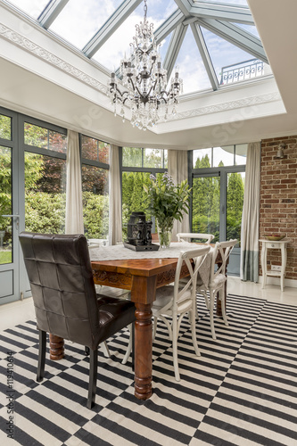 Table in sunroom