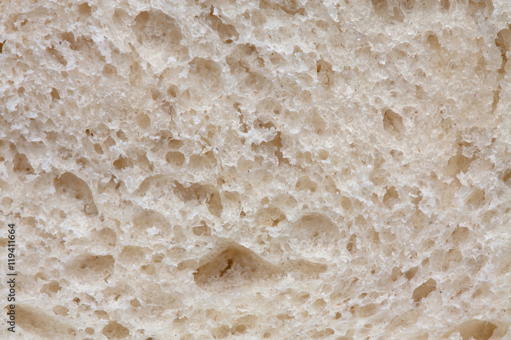 Texture from white bread as a background for your project, macro
