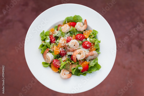 Grilled Shrimp Salad, Top view