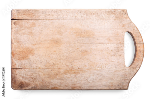 Obraz na płótnie empty cutting board on white background w salonie