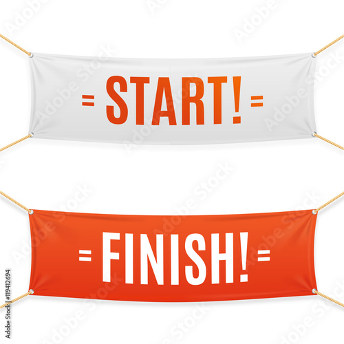 Start and Finish Banner. Vector
