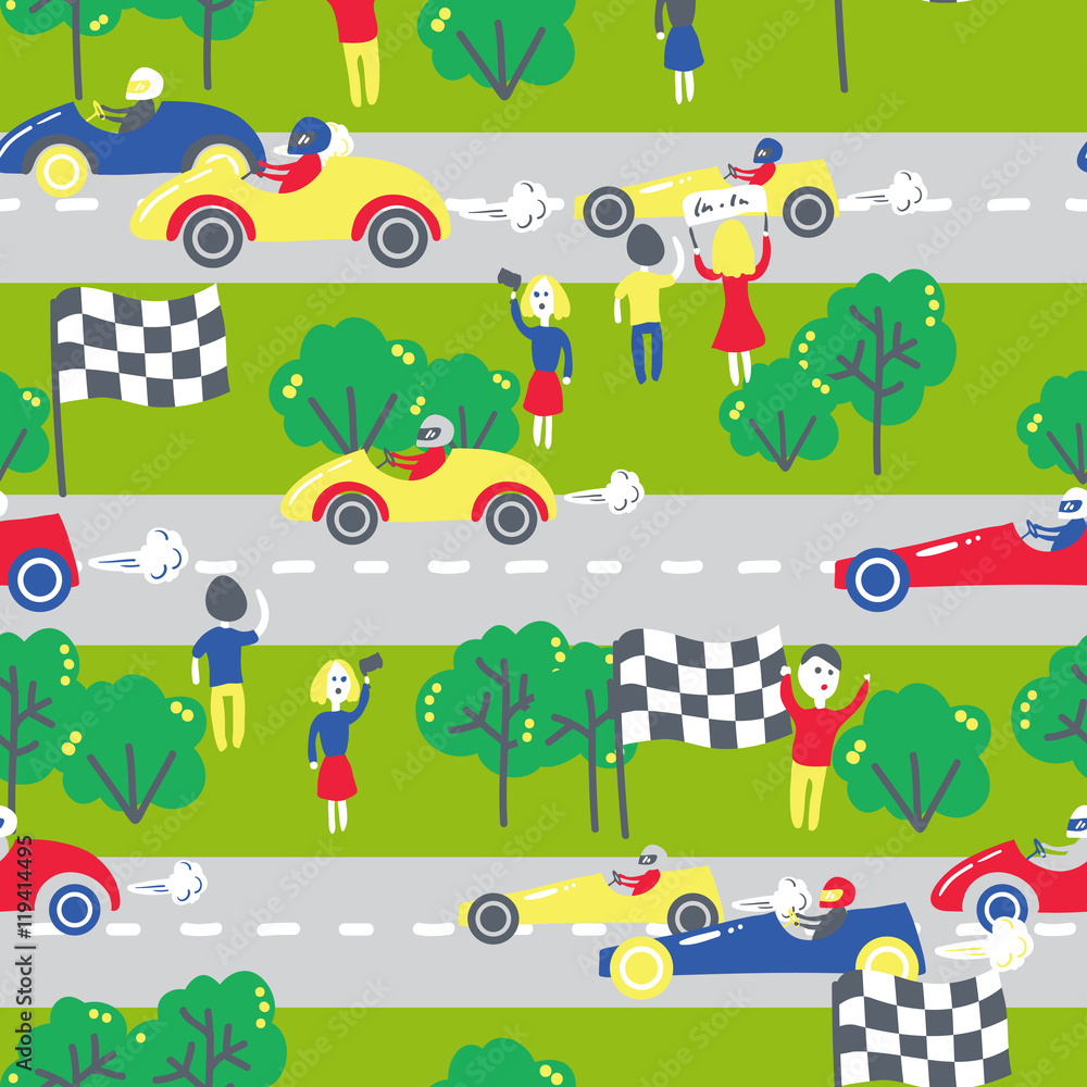 Fototapeta premium Seamless patter with cars. Can be used for textile, kids clothes