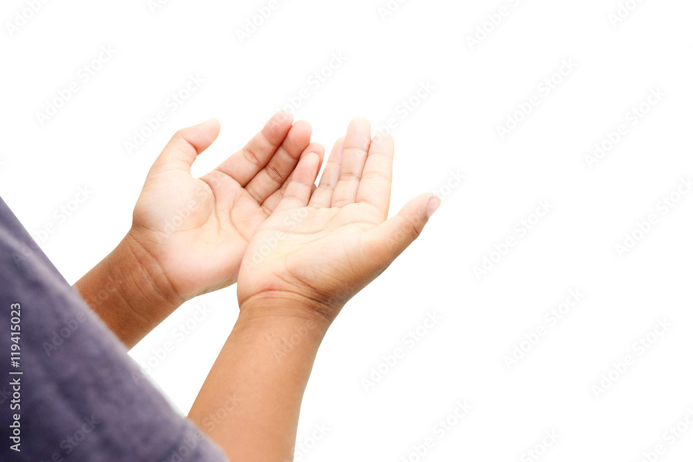 Hand of child praying Hand of child praying