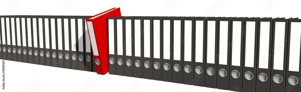 Archive concept File folders or ring binders with office documents Archive concept File folders or ring binders with office documents