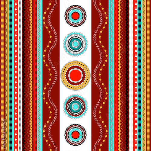 Ethnic boho seamless pattern. Colorful border background texture.