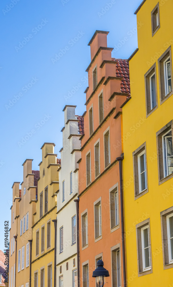 Colorful step gables at the central market square in Osnabruck