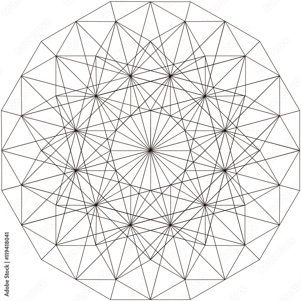 Fototapeta premium geometric pattern in black and white. Page for coloring book