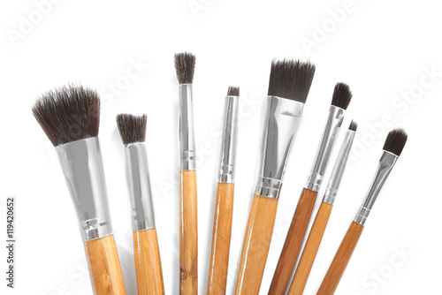 Make up brushes isolated on white