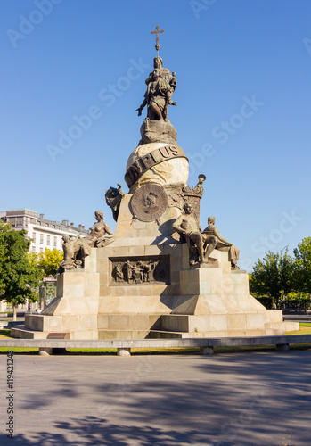 Statue monument to Columbus in Valladolid  Spain