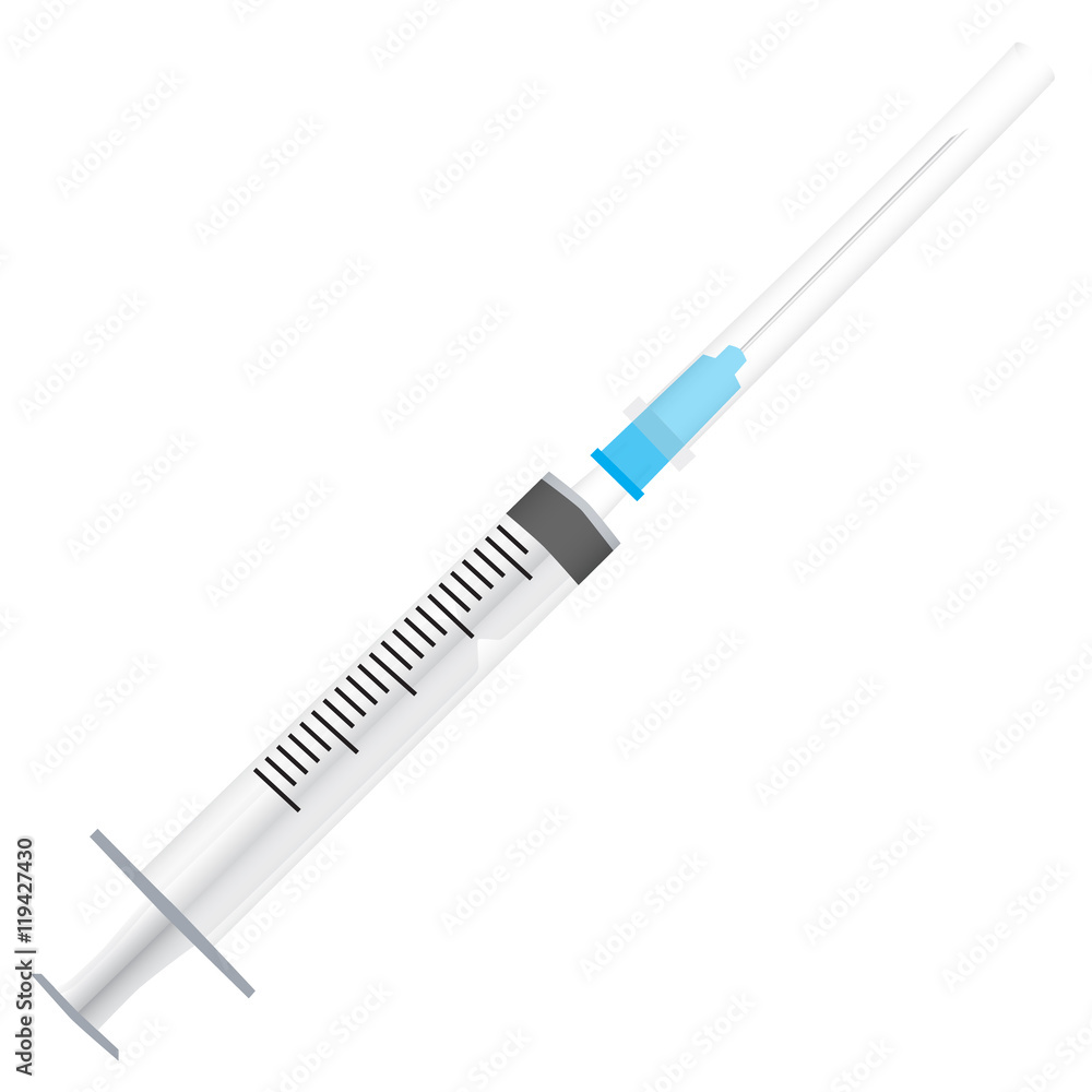 Fototapeta premium empty sterile medical syringe isolated vector illustration