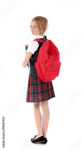 Beautiful schoolgirl, isola...