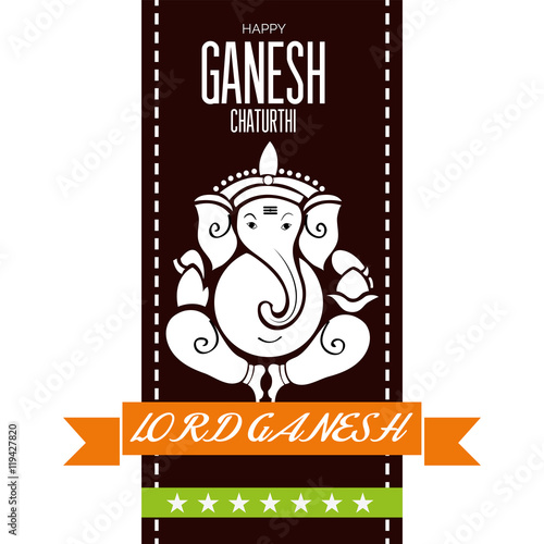 Ganesha chaturthi festival greeting card