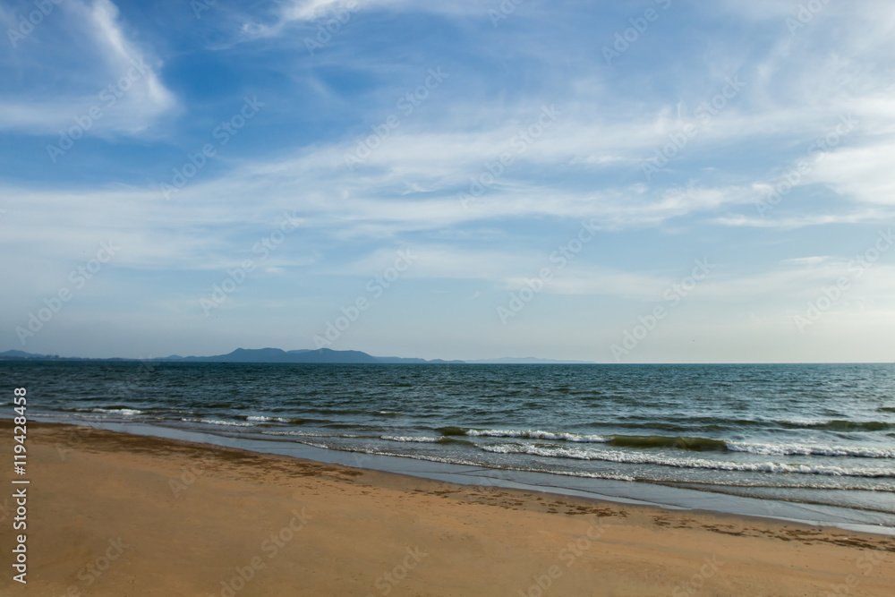 Empty sea and beach background with copy space.Nature composition.
