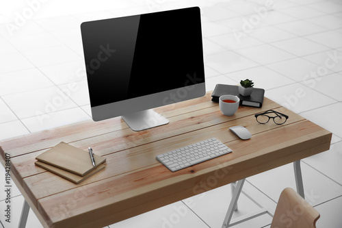 Wallpaper Mural Working place in office Torontodigital.ca