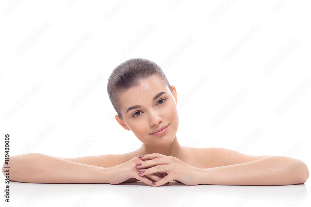 Beautiful girl, woman after cosmetic procedures, facelift, facial massage, visit a beautician, massage. Beautiful girl, woman after cosmetic procedures, facelift, facial massage, visit a beautician, massage.