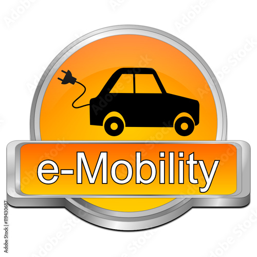 e-Mobility Button - 3D illustration