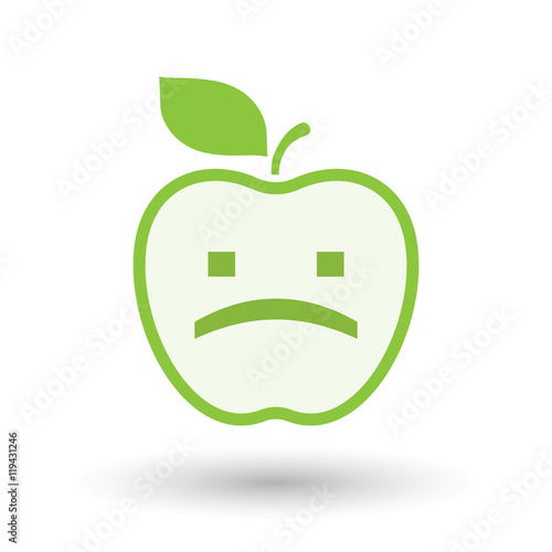 Wallpaper Mural Isolated  line art  apple icon with a sad text face Torontodigital.ca