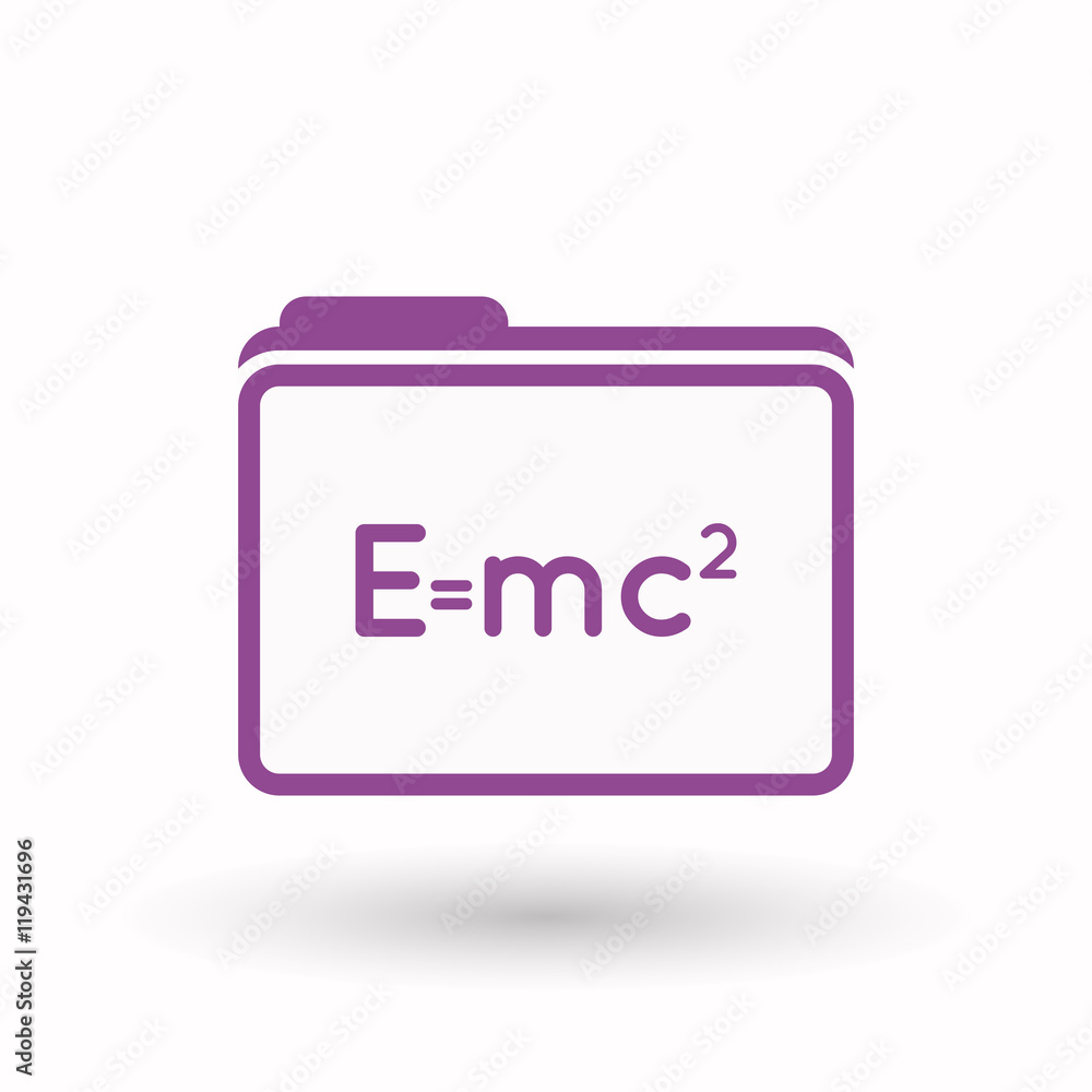 Isolated line art folder icon with the Theory of Relativity for Isolated line art folder icon with the Theory of Relativity for