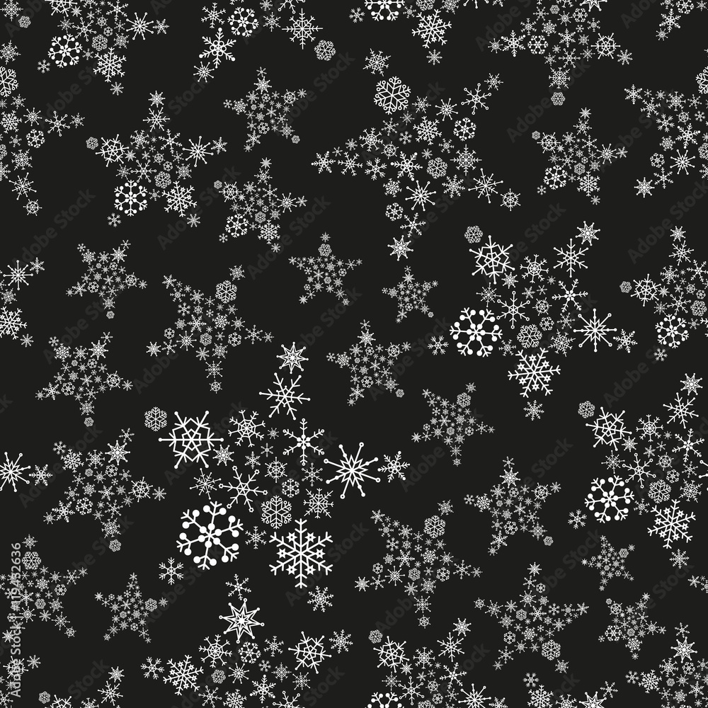 shiny silver stars from little snowflakes winter or christmas theme seamless pattern eps10