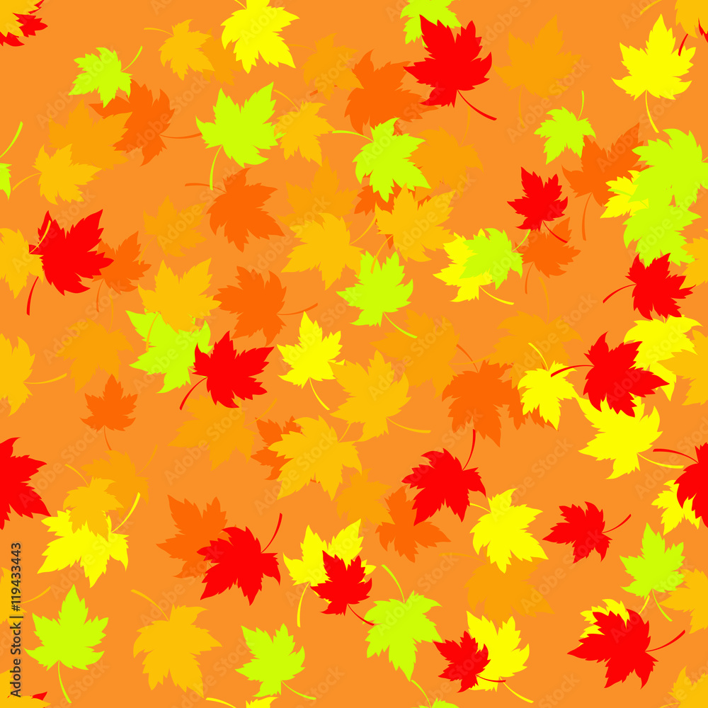 Seamless pattern with red and yellow autumn leaves. Vector illustration. Seamless pattern with red and yellow autumn leaves. Vector illustration.