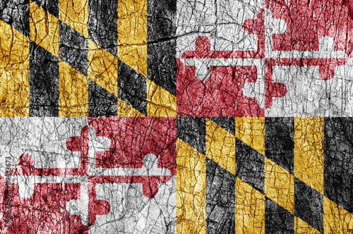 Grudge stone painted US Maryland flag