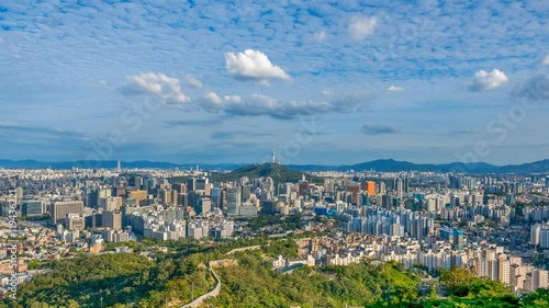 Time lapse of Seoul City Skyline,South Korea. photo