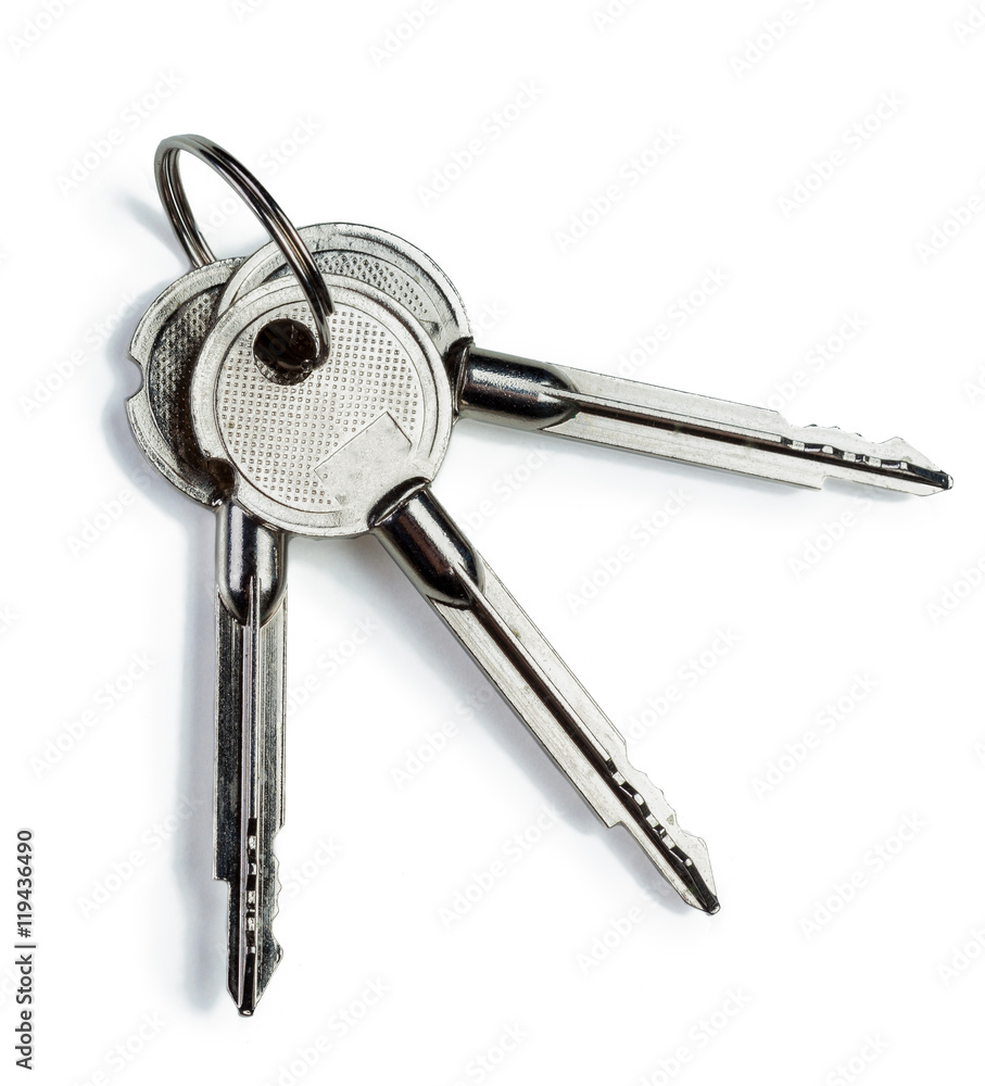 Door keys isolated on white background Door keys isolated on white background