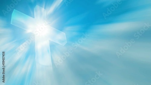 Religious background. Worship, religion abstract: cross at sky background.